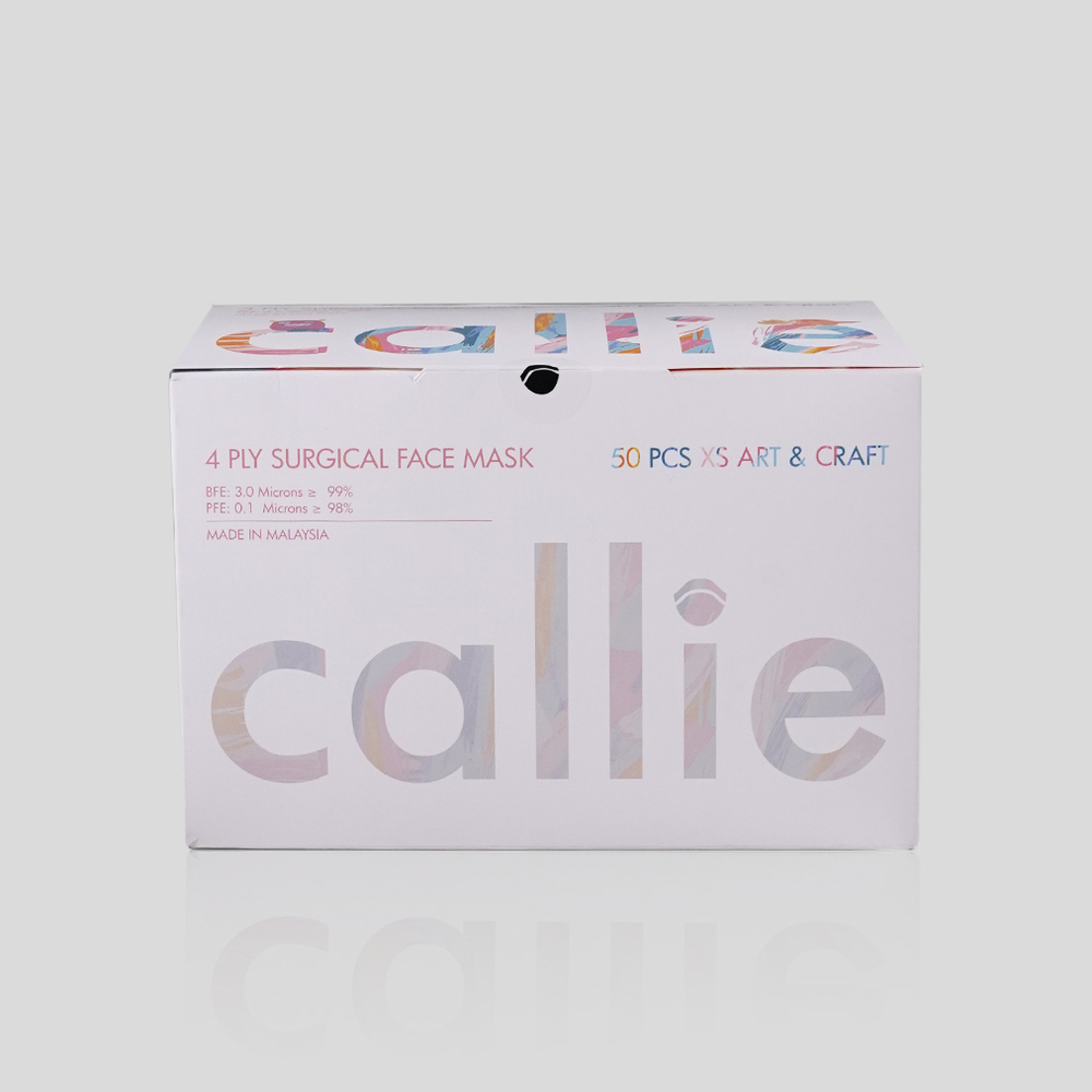Callie Mask: A box of 50, 4-ply surgical fashionable kid masks